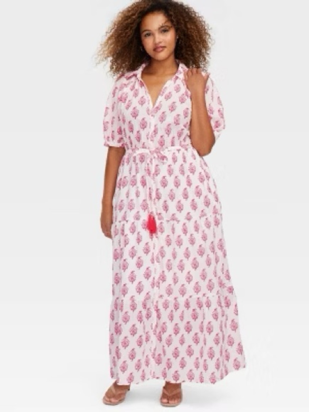 Women's Bouquet Short Sleeve Maxi Dress Pink - Roller Rabbit X Target - Picture 2 of 4